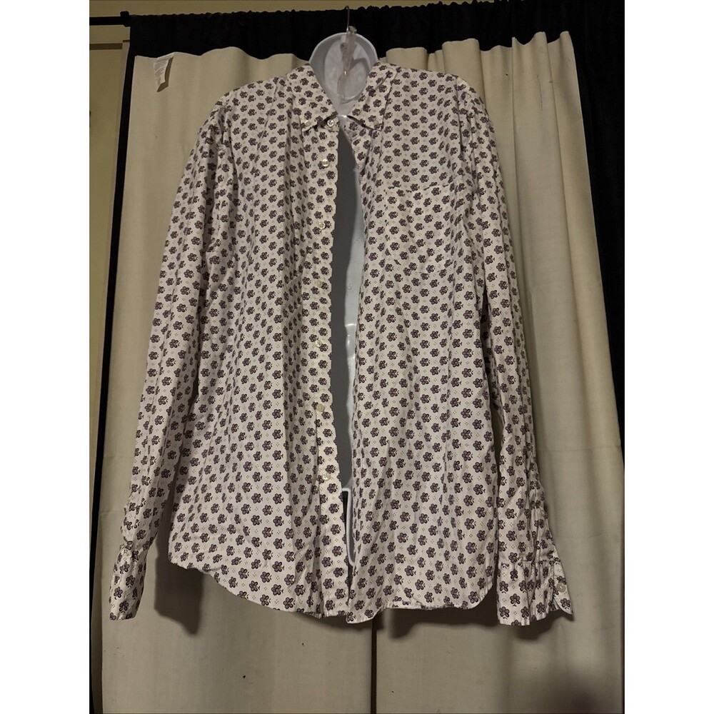 J.Crew Secret Wash Shirting 98% Organic Cotton Men's Shirt XL Slim Fit Floral
